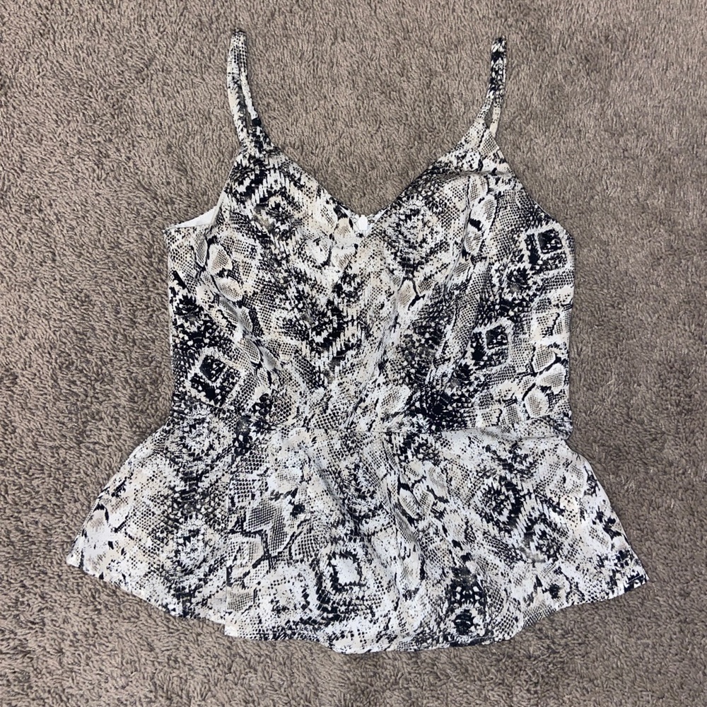 Snakeskin Peplum Tank